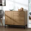 CALICOSY - Commode 1 Porte 3 TiroirsReproduction Chêne L90 Voir les images du produit 2