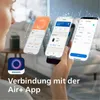 A person holding a smartphone displaying the Air+ app. Podgląd zdjęcia produktu