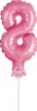 Décoration de gâteau Mini ballon en plastique rose chiffre Voir les images du produit 2