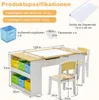 GOPLUS Kinderkunsttisch mit 2 Stuhl & seitliche offene Produktbild-Vorschau 5
