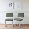 Lot de 2 chaises cantilever en velours côtelé vert kaki Voir les images du produit 2