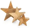 3 massive Sterne aus Holz - Weihnachtsdeko Set 10-20 cm Produktbild-Vorschau 1