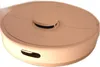 A top-down, slightly angled view of a beige robot vacuum cleaner on a white background. Voir les images du produit