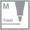 A graphic illustrating the tip size of a pen. Produktbild-Vorschau