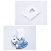 A collage of two images showing a white retractable clothesline and its components on a scale. Podgląd zdjęcia produktu