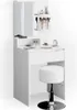 A white vanity table with a mirror and a stool, set against a white background. Podgląd zdjęcia produktu