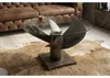 Ronde salontafel ALUMIA 70 cm gehard glas en aluminium Productafbeelding-voorbeeld 2