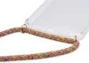 Close-up of a phone case with a colorful braided lanyard attached. Produktbild-Vorschau