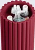 Close-up view of electrical components inside a burgundy colored conduit. Produktbild-Vorschau