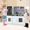 Set da cucina giocattolo per bambini con lavagna, 82x24x80 Anteprima dell’immagine prodotto 9