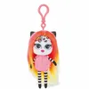 A plush toy keychain of a doll with bright hair and animal-like features. Produktbild-Vorschau