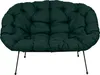 A dark green tufted cushion chair with black metal legs, presented on a white background. Anteprima dell’immagine prodotto