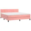 vidaXL Boxspringbett mit Matratze & LED Rosa 180x200 cm Produktbild-Vorschau 4