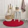 Tappeto reversibile in cotone rosso effetto corda diam.70 Anteprima dell’immagine prodotto 2