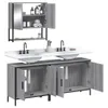 vidaXL 3-tlg. Badmöbel-Set Grau Sonoma Holzwerkstoff Produktbild-Vorschau 3