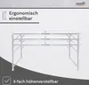 Höhenverstellbarer Klapptisch, weiß, Campingtisch 120 x 60 Produktbild-Vorschau 4