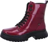A single red boot with black laces and a black sole is shown against a white background. Náhled obrázku produktu