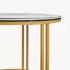 Table basse 'Aulum' 50 x 70 cm marbre, blanc / or Voir les images du produit 8