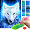 ARTULIO - Kit de peinture diamant - Loup blanc avec flammes Voir les images du produit 1