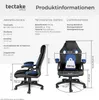 Product information and dimensions for a tectake office chair. Náhled obrázku produktu