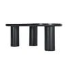 A black coffee table with a cloud-like shape and three cylindrical legs, presented against a white background. Voir les images du produit