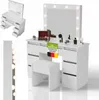 Juskys Schminktisch Talea und Hocker Melly mit LED, 7 Produktbild-Vorschau 1