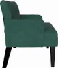 Side view of a dark green velvet Chesterfield bank on a white background. Podgląd zdjęcia produktu