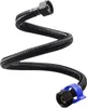 A black flexible connection hose with black fittings at both ends, one end has a blue plastic clip. Anteprima dell’immagine prodotto