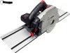 A cordless plunge saw and track guide are shown on a white background. Anteprima dell’immagine prodotto