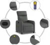 vidaXL Massagesessel Dunkelgrau Stoff Produktbild-Vorschau 5