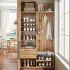 Compacte garderobe met spiegel en zitbank, garderobe voor Productafbeelding-voorbeeld 3