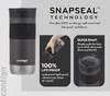 A marketing image showcasing a Contigo travel mug with its features highlighted. Podgląd zdjęcia produktu