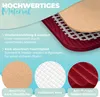 A layered diagram showing the materials of a yoga mat, with close-up circles of each material and descriptive text. Produktbild-Vorschau