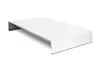 A white metal monitor stand is shown against a white background. Voir les images du produit