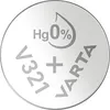 A close-up, top-down view of a silver coin-shaped battery. Produktbild-Vorschau