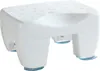 A white bath stool with blue suction cups on a white background. Podgląd zdjęcia produktu