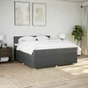 vidaXL Boxspringbett mit Matratze Dunkelgrau 200x200 cm Produktbild-Vorschau 3