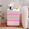 Nachttisch 2er Set Nachttisch mit Steckdose,LED Weiß Produktbild-Vorschau 2