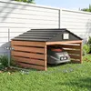 Outsunny Mähroboter Garage aus Holz wetterfest Überdachung Produktbild-Vorschau 3