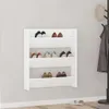 vidaXL Wand-Schuhschrank Weiß 80x18x90 cm Holzwerkstoff Produktbild-Vorschau 2