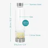 Navaris Wasserflasche mit Mineralstein und Neoprenhülle Produktbild-Vorschau 3