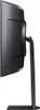 Side view of a black computer monitor on a stand. Produktbild-Vorschau