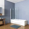 Duschspa 130x140cm Weiß Badewanneaufsatz 3-teilig Faltwand Produktbild-Vorschau 2