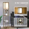 HOMCOM Stehlampe mit Regalen Wohnzimmer Stehleuchte E27 bis Produktbild-Vorschau 4