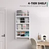 HOMCOM Wand-Bücherregal mit 4 Ablagen, Kinder-Bücherregal Produktbild-Vorschau 5