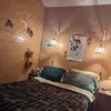 Holz Innen Wandleuchte, Vintage Wandlampe, Retro Bambus Produktbild-Vorschau 8