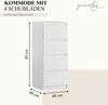 YUMEBLY Kommode mit 4 Schubladen | Schubladenschrank Produktbild-Vorschau 2