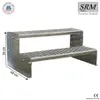 A two-step metal staircase with dimensions indicated. Voir les images du produit