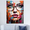 Frauengesicht mit Brille Leinwandbild Wandbild Kunstdruck Produktbild-Vorschau 3