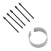 A set of black stylus pen tips and a silver tool for removing them, arranged on a white background. Náhled obrázku produktu